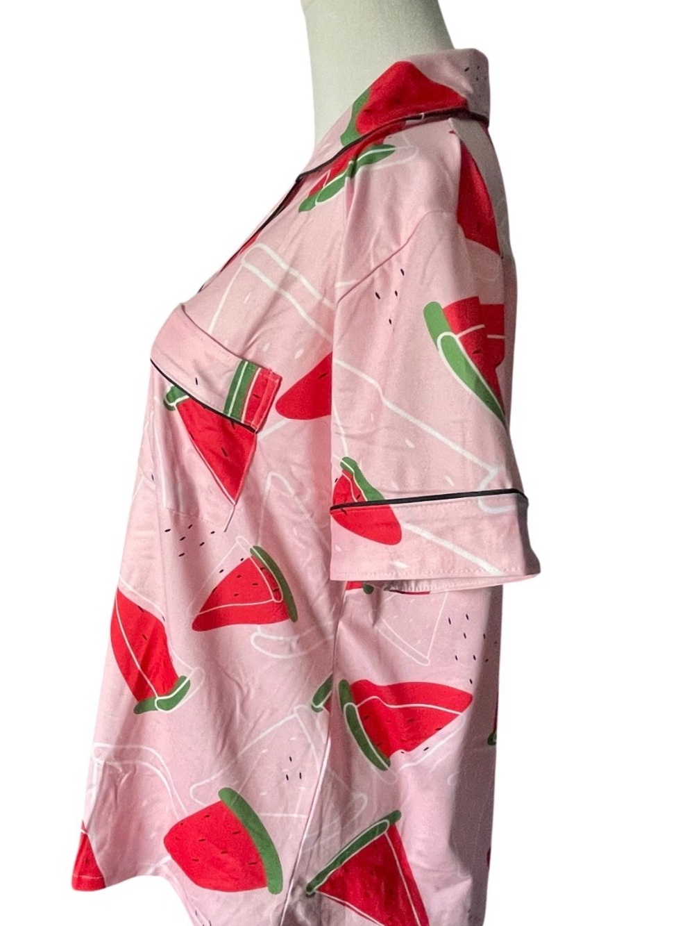 Watermelon Print Satin Pajama Set 🍉 NIB | Size Large - Picture 4 of 14